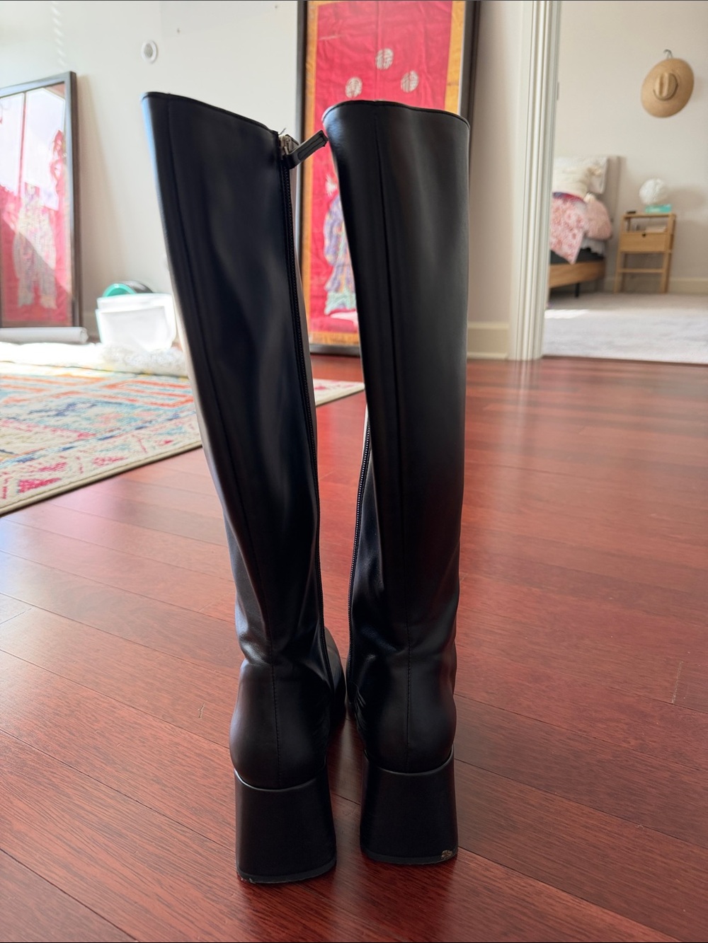 ALOHAS Black Vegan Square Toe Boots - Picture 3 of 9